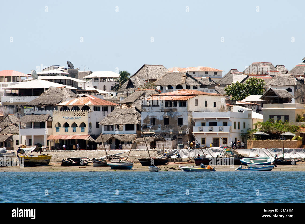 Vieille ville de Pierre, Lamu, Kenya Banque D'Images