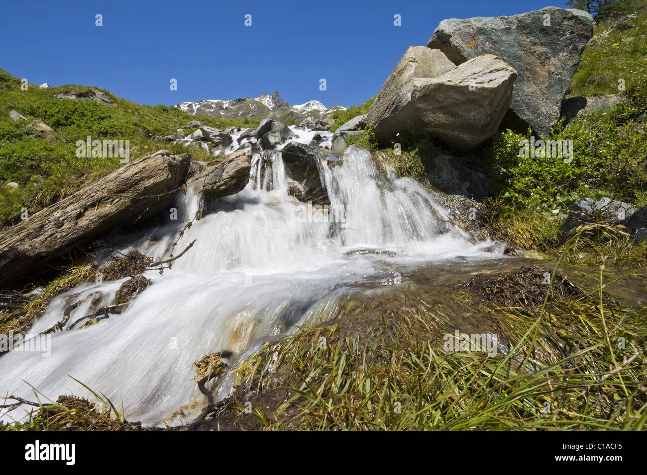 Ruisseau de montagne dans les Alpes Banque D'Images