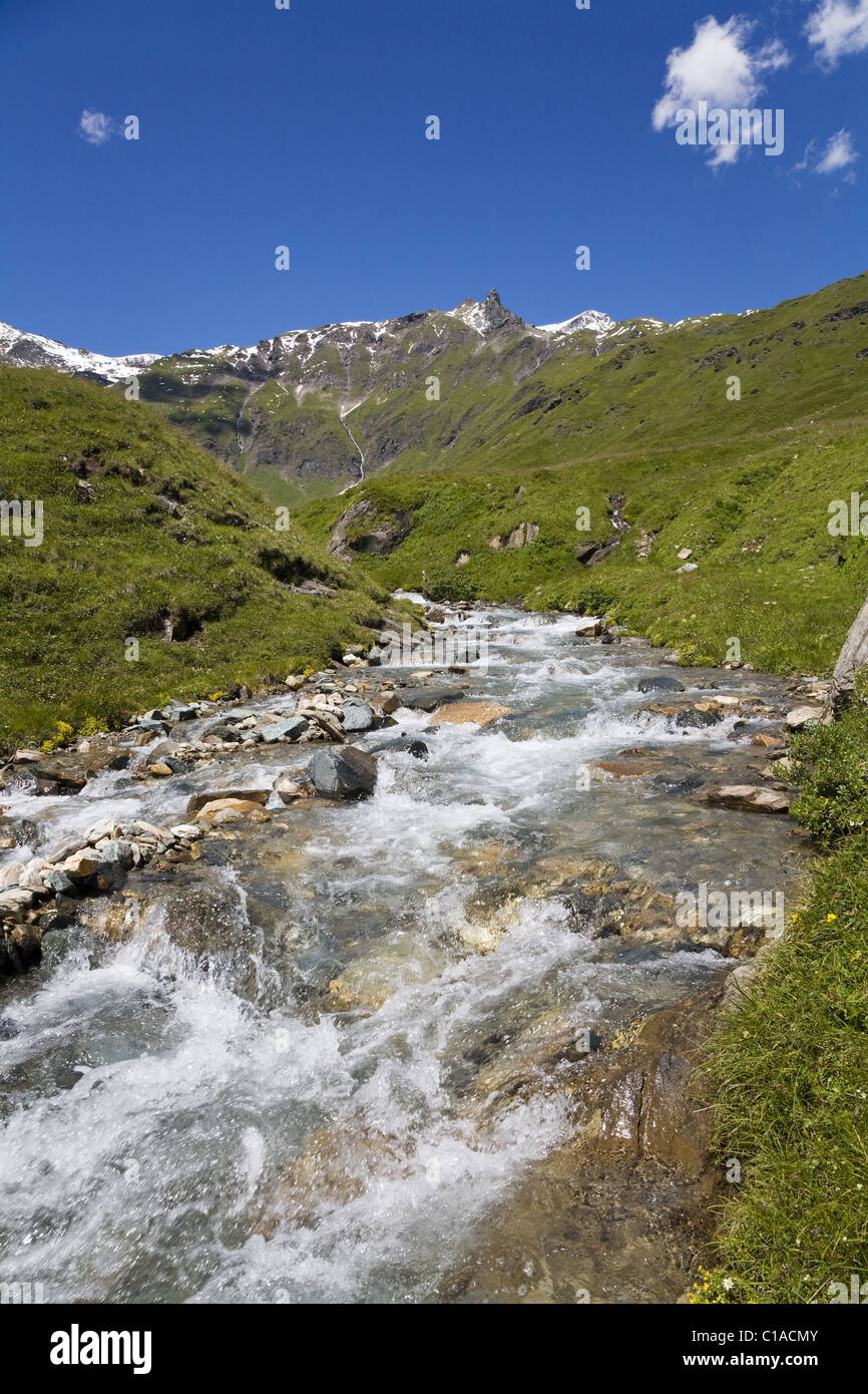 Ruisseau de montagne dans les Alpes Banque D'Images