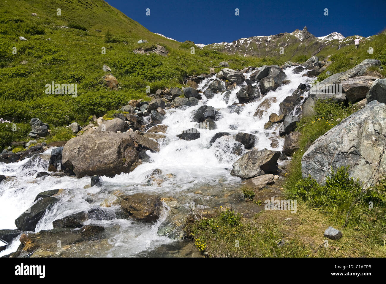 Ruisseau de montagne dans les Alpes Banque D'Images