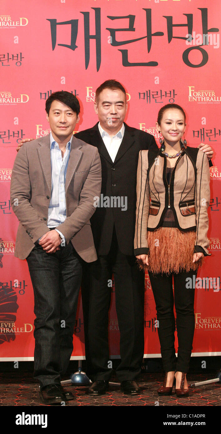 Leon Lai, Directeur Chen Kaige et Zhang Ziyi 'Forever captivé' premiere de la Corée du Sud - photocall - Seoul, Corée du Sud Banque D'Images