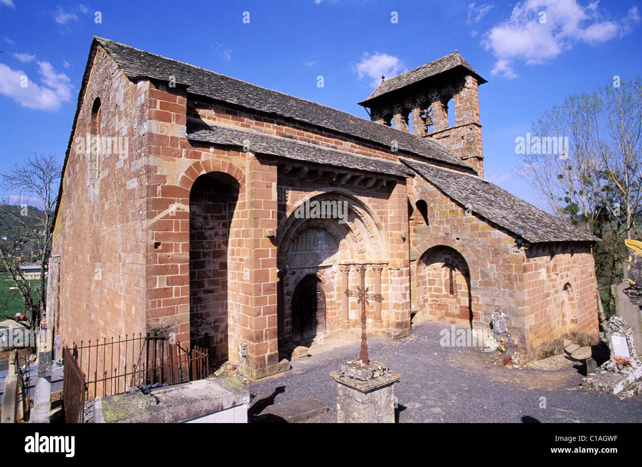 La France, l'Aveyron, vallée du Lot, un 11e C persian Eglise romaine à Espalion Banque D'Images