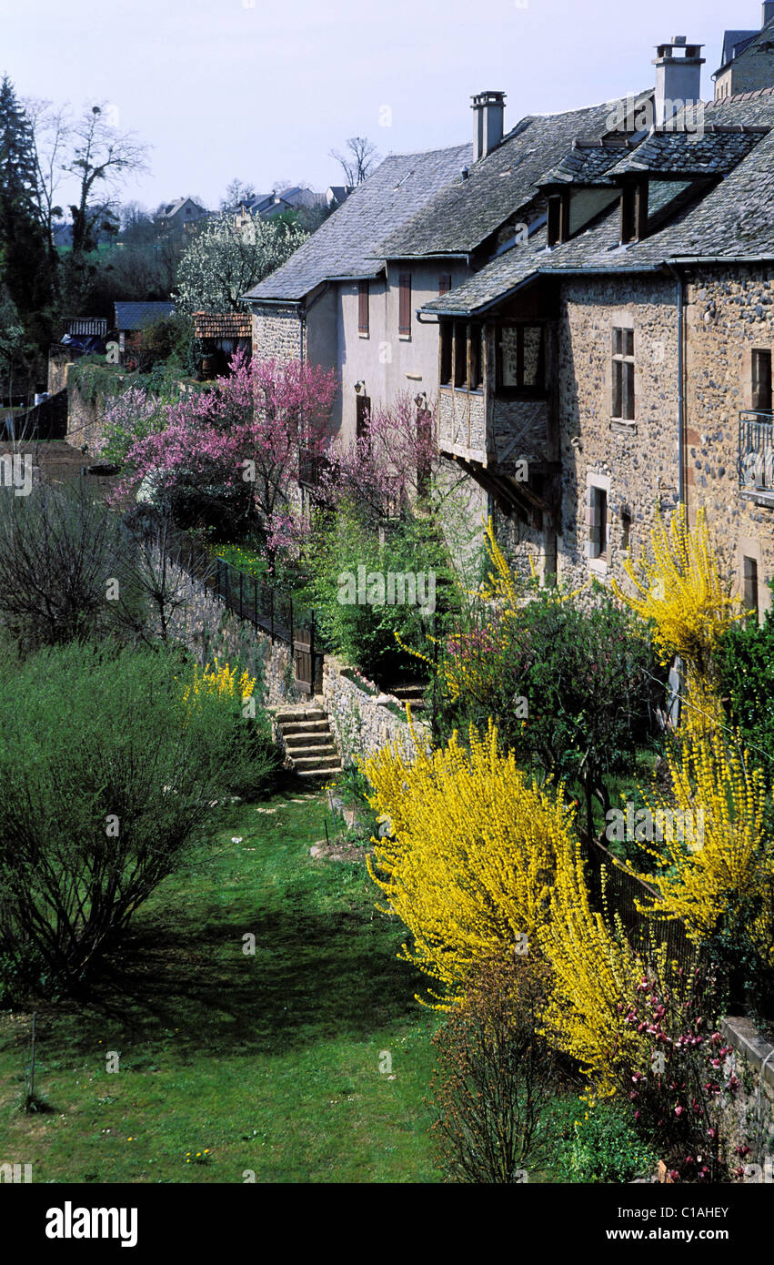 France Aveyron vallée du Lot Saint Come d'Olt village labellisé Les Plus Beaux Villages de France (Les Plus Beaux Villages de Banque D'Images