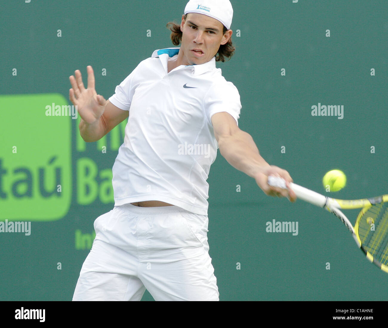 Rafael Nadal pratique pour le Sony Ericsson Open Key Biscayne, Floride - 23.03.09 : Banque D'Images