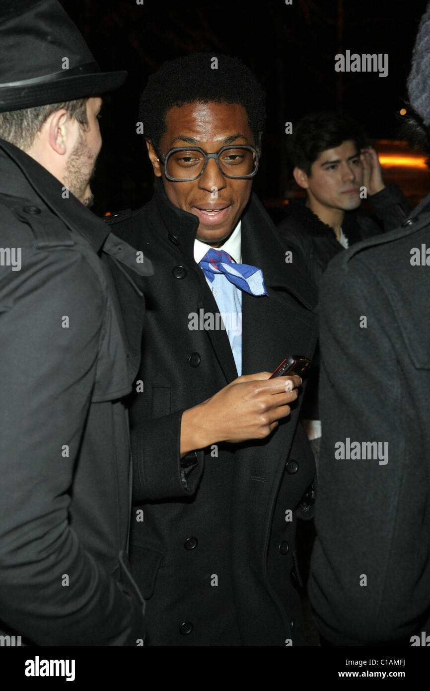 Naeem Juwan alias MC Spank Rock à l'extérieur de la Topshop soirée de lancement organisée à la case New York, USA - 02.04.09 Banque D'Images