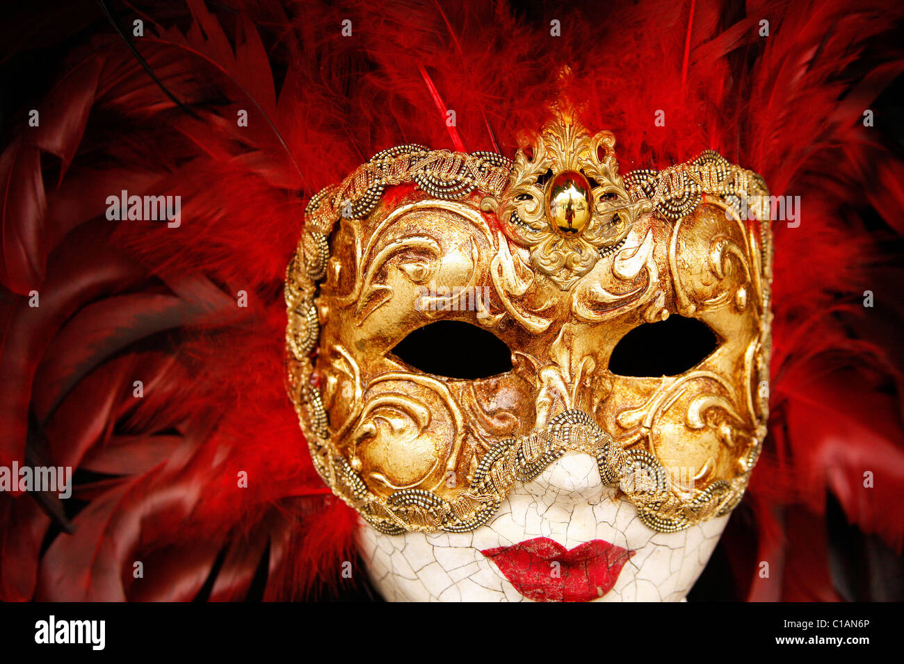 Masque de carnaval vénitien, Venise, Vénétie, Italie, Europe Banque D'Images
