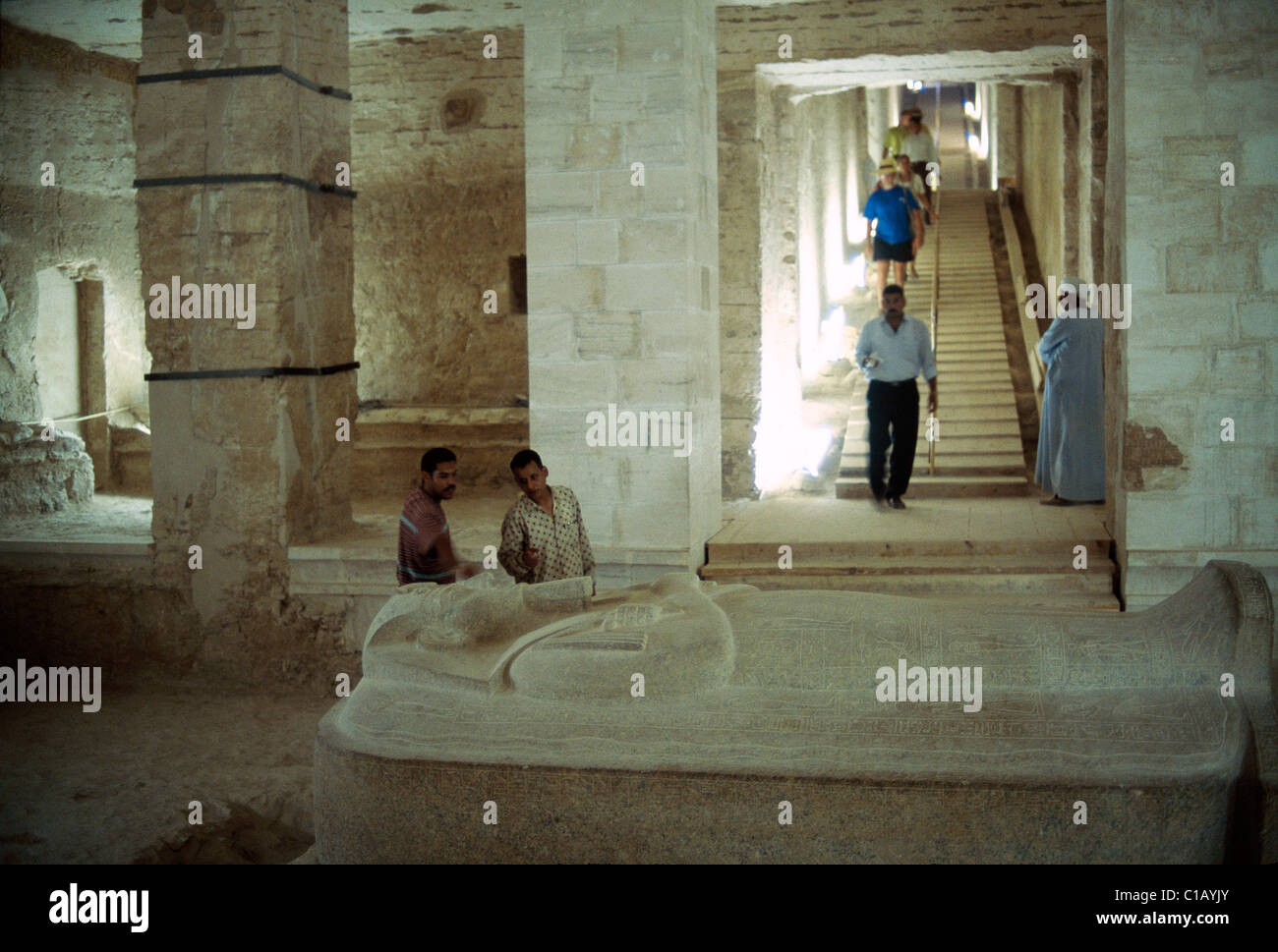 Sarcophage de Tomb intérieur, Vallée des Rois, Louxor, Egypte Banque D'Images