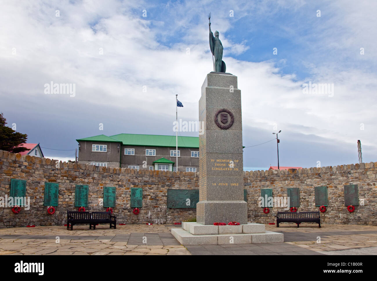 Mémorial de la guerre des Malouines, Stanley, Îles Falkland Banque D'Images