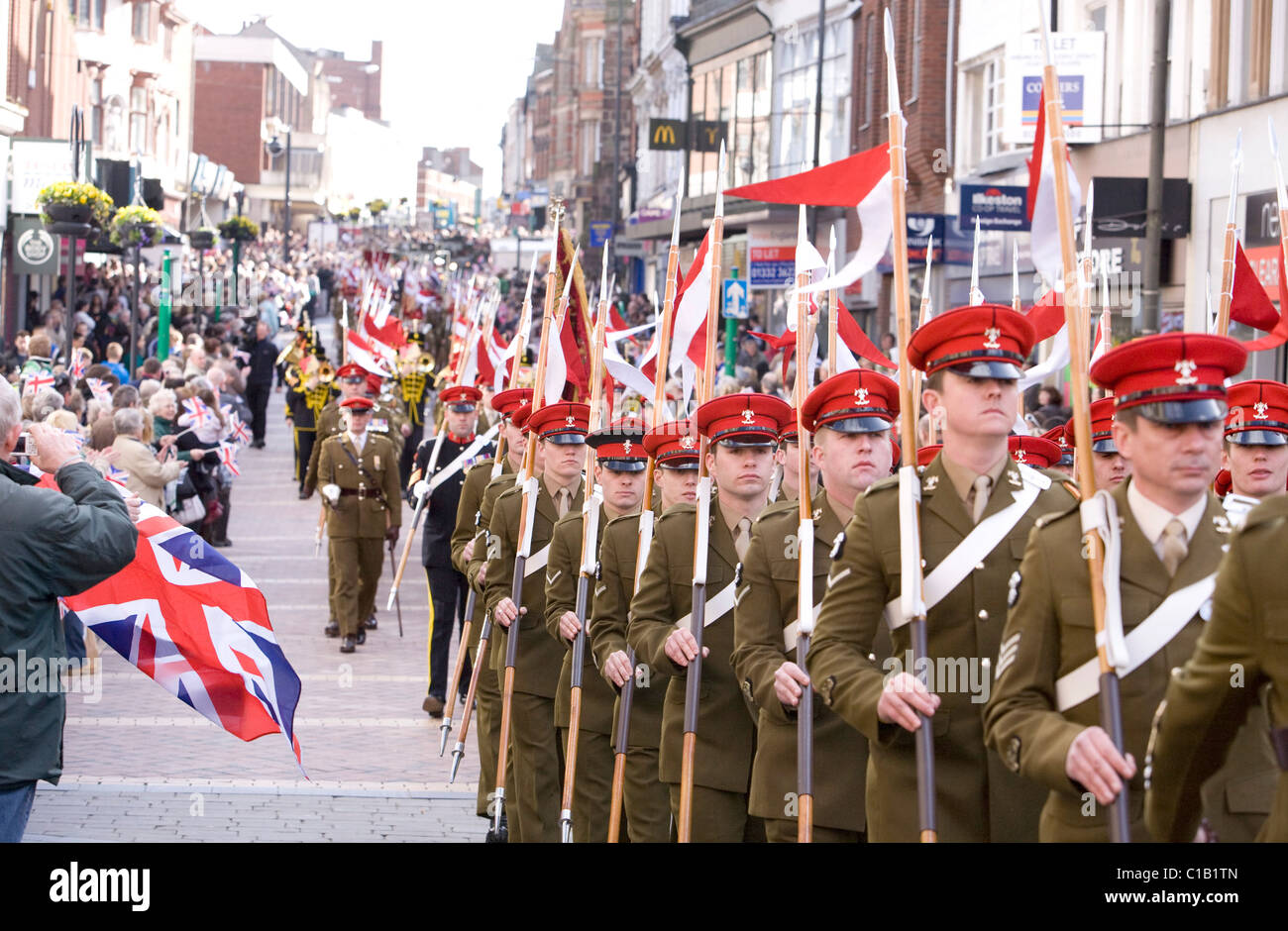 9e/12e lanciers homecoming parade Derby Banque D'Images