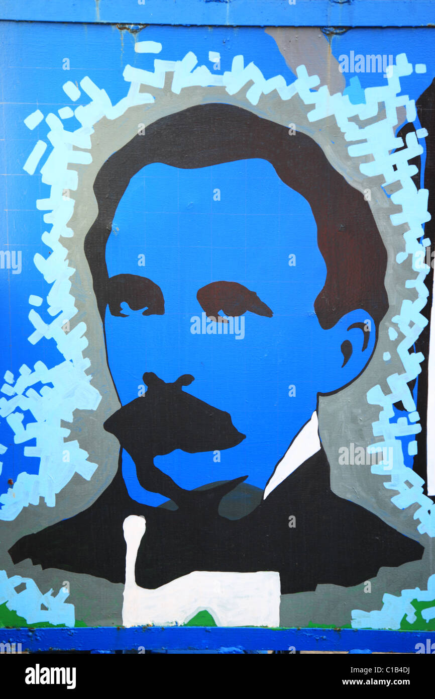Image peinte de Jose Marti sur un mur à Cuba Banque D'Images