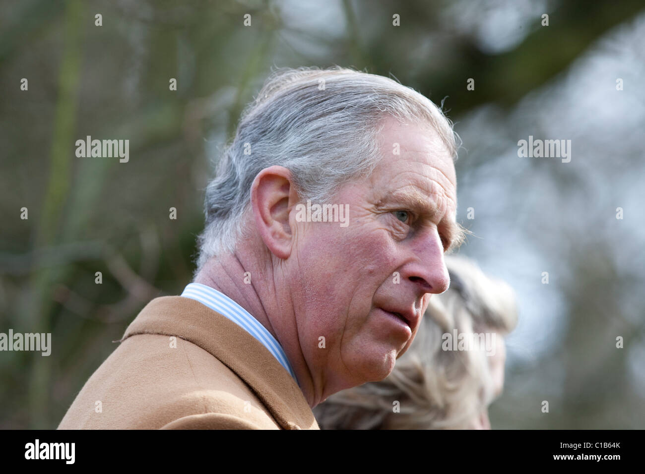 Le prince Charles rend visite à l'abbaye d'Anglesey du National Trust dans le Cambridgeshire UK Banque D'Images