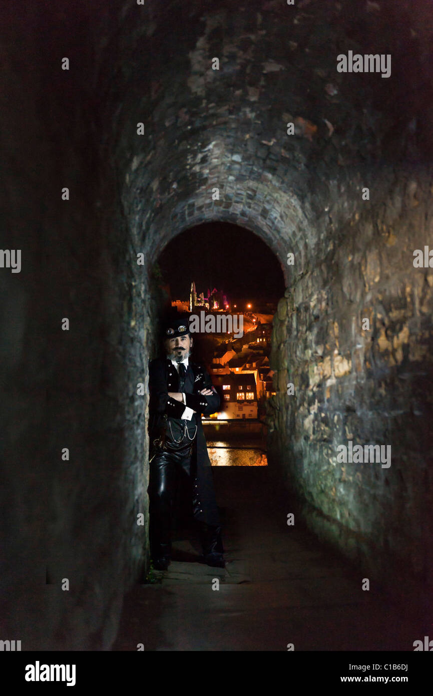 Goths au Whitby Goth Weekend. Banque D'Images