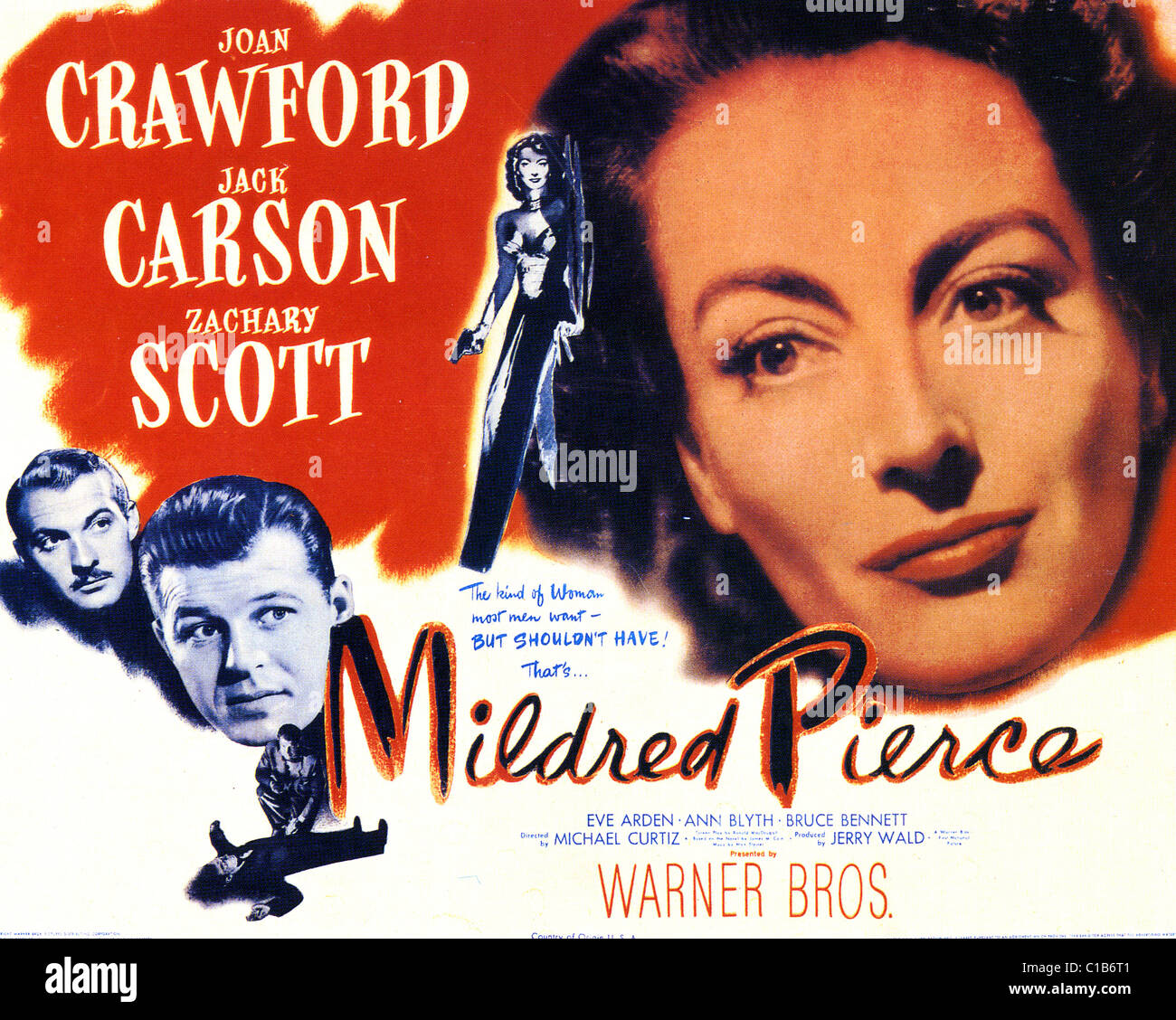 MILRED PIERCE Affiche pour 1945 Warner Bros film avec Joan Crawford Banque D'Images