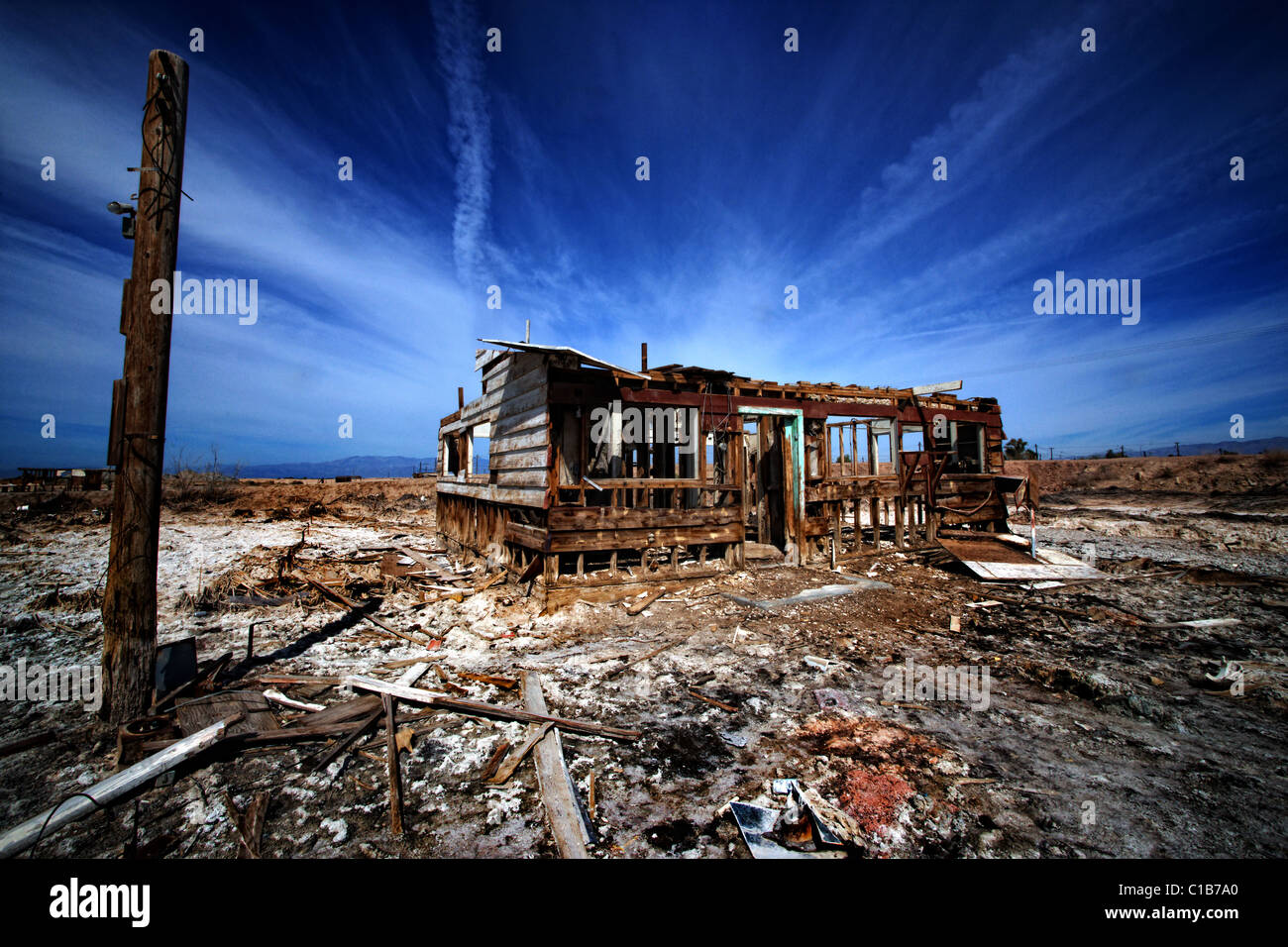 Maison abandonnée lac Salton, California, United States Banque D'Images