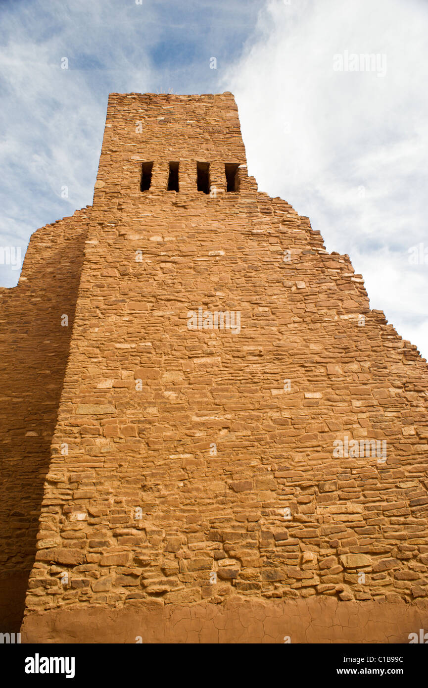 Les Ruines Pueblo Quarai, Salinas Pueblo Missions National Monument, à Quarai, Nouveau Mexique. Banque D'Images