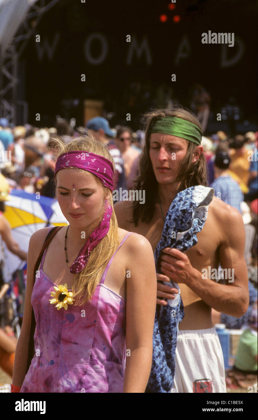 Deux Hippies au Festival Womad Banque D'Images