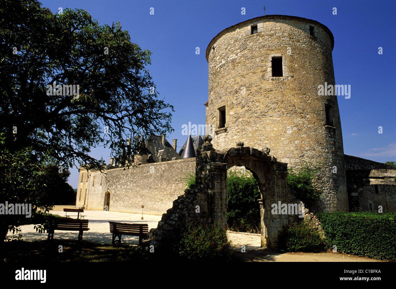 France, Dordogne, Saint Michel de Montaigne Montaigne's library tower Banque D'Images