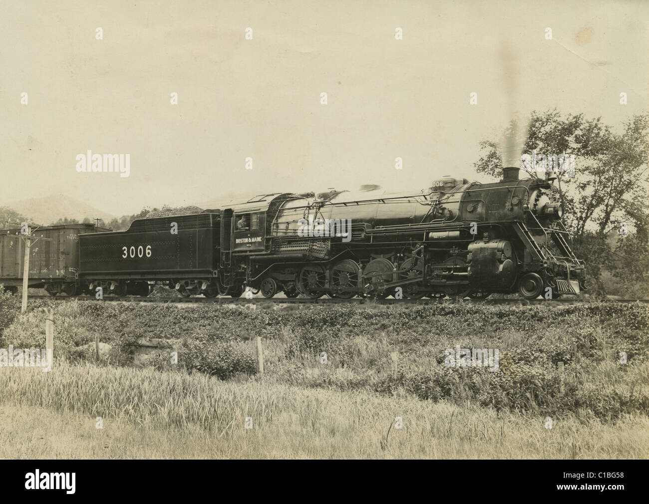 Circa 1890. Boston & Maine Railroad Locomotive 2-10-2 # 3006. Banque D'Images