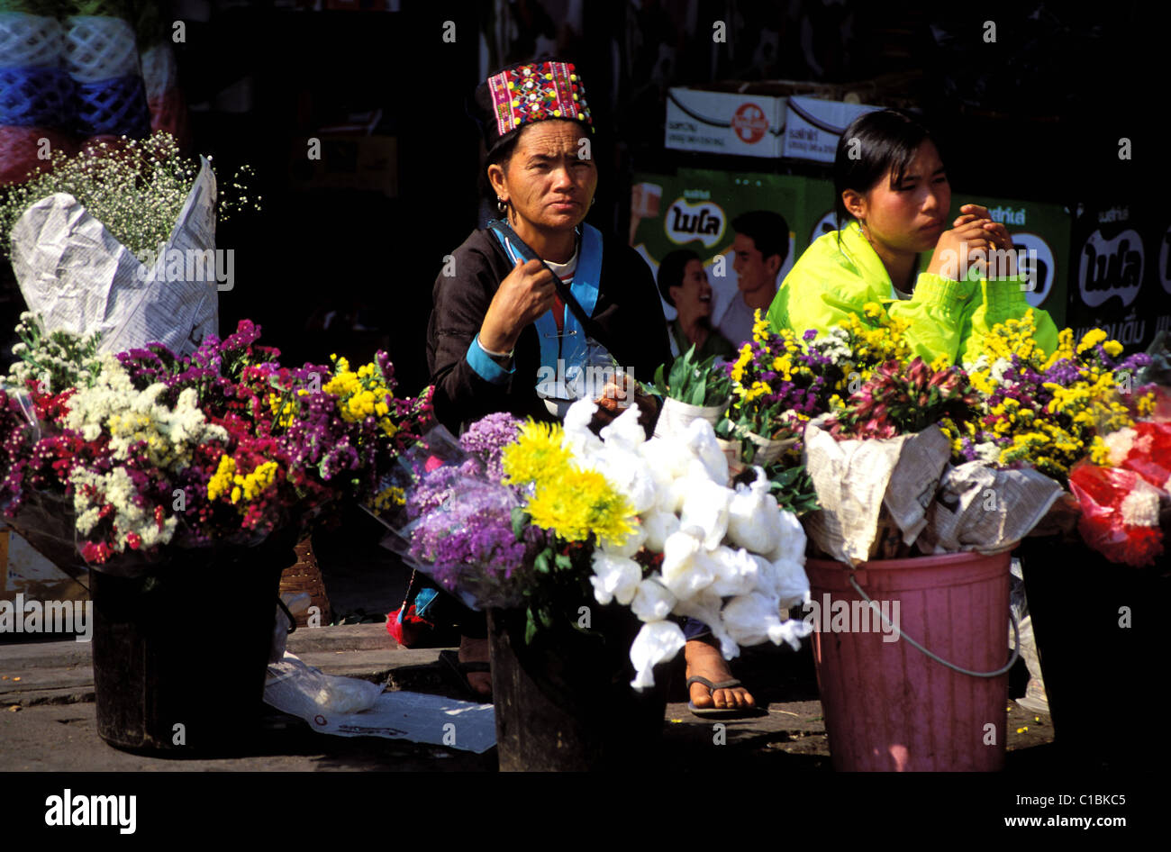 La Thaïlande, Chiang Maï, un marché Banque D'Images