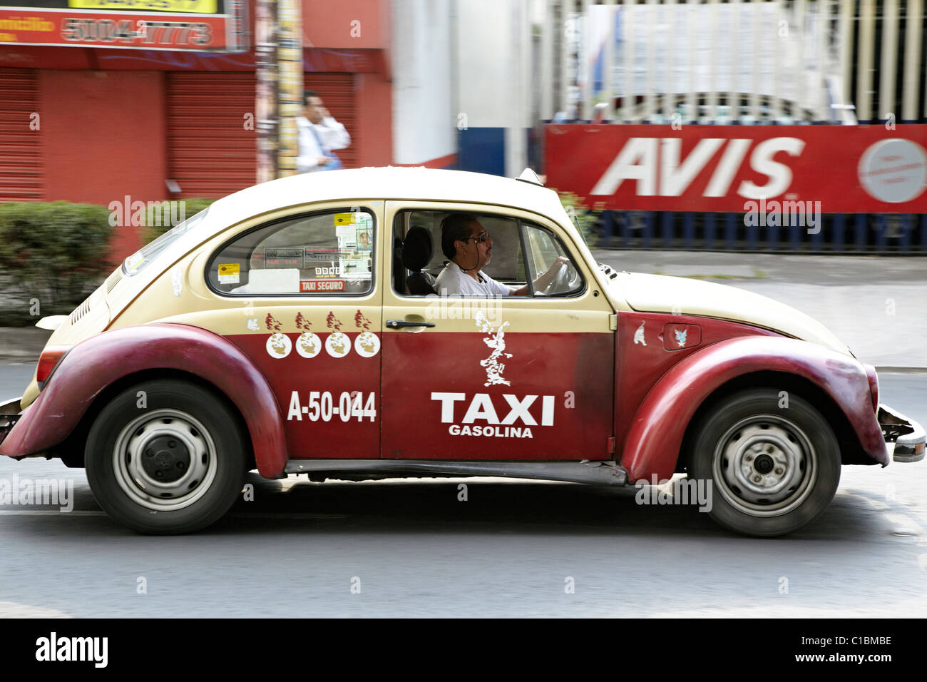 Taxi Coccinelle VW Mexique Mexico City Banque D'Images