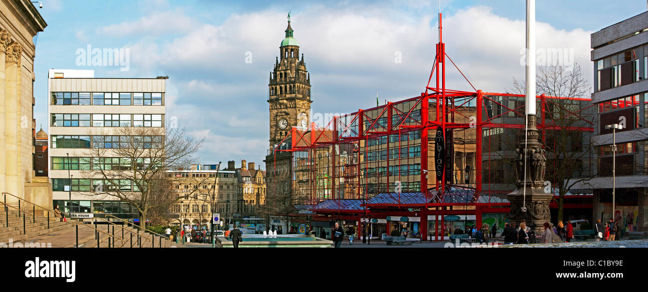 Vue panoramique du centre-ville de Sheffield Banque D'Images