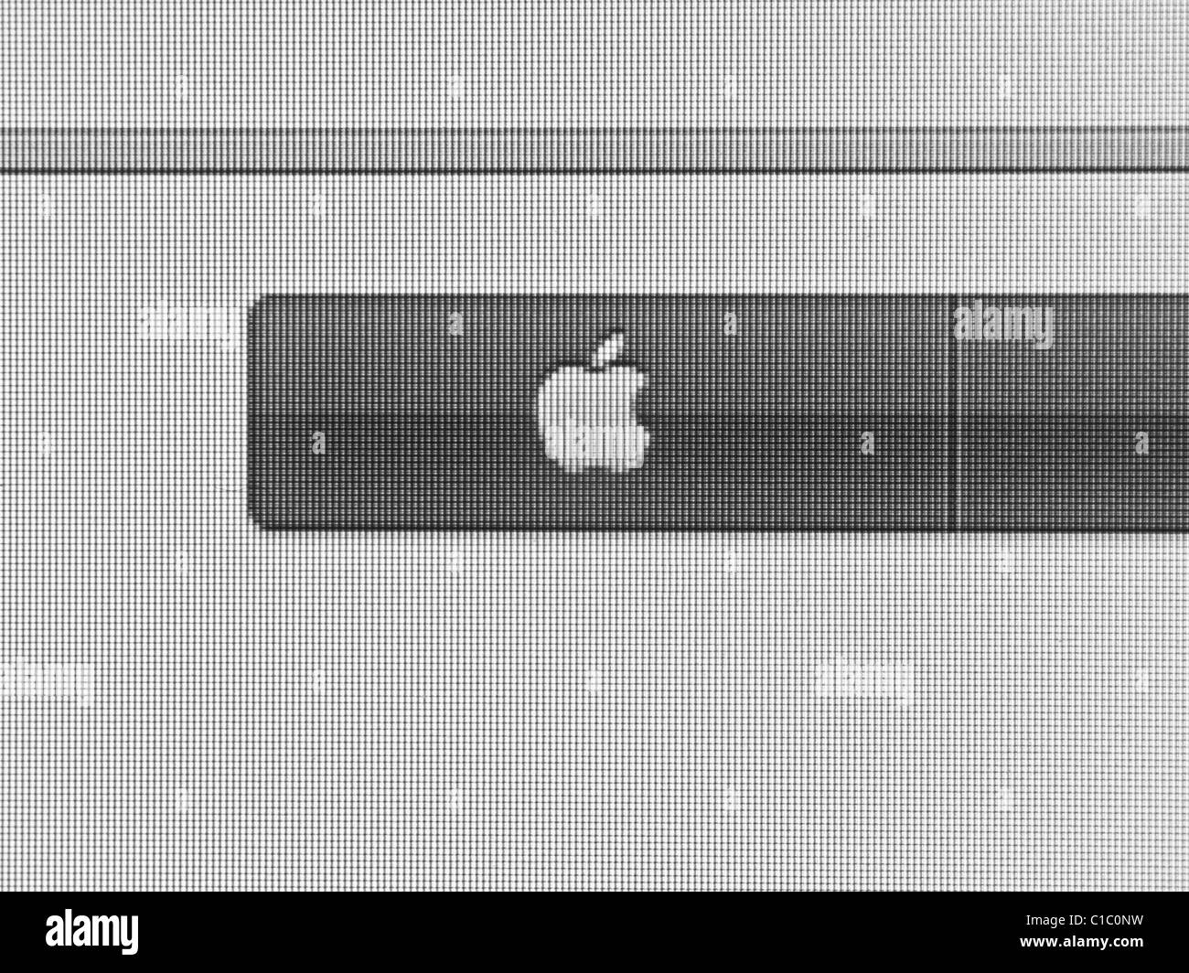 Photo du logo Apple sur leur site web 2011. Pour un usage éditorial uniquement. Banque D'Images