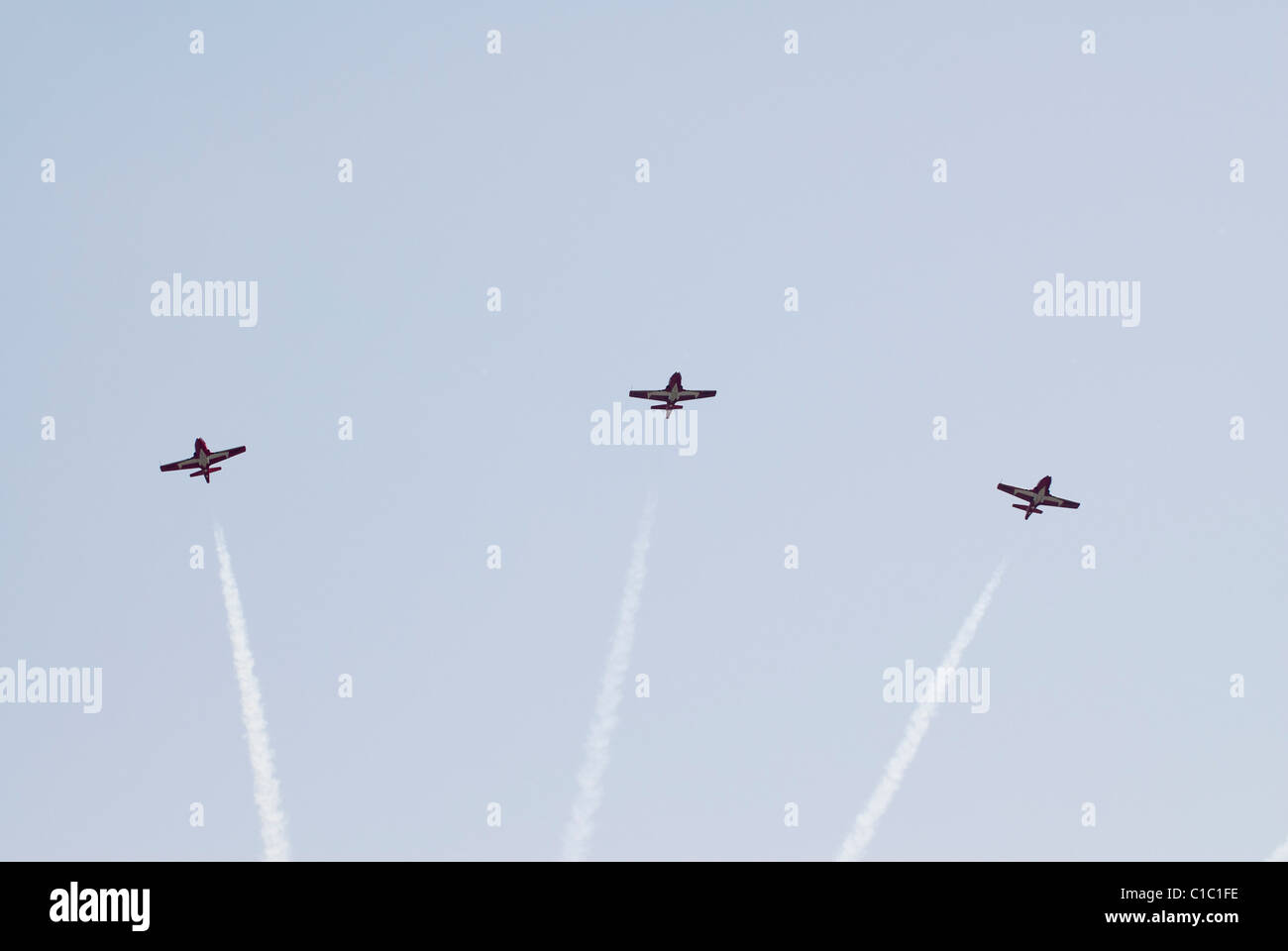 L'acrobatie aérienne des Snowbirds à Montréal, Canada. Banque D'Images