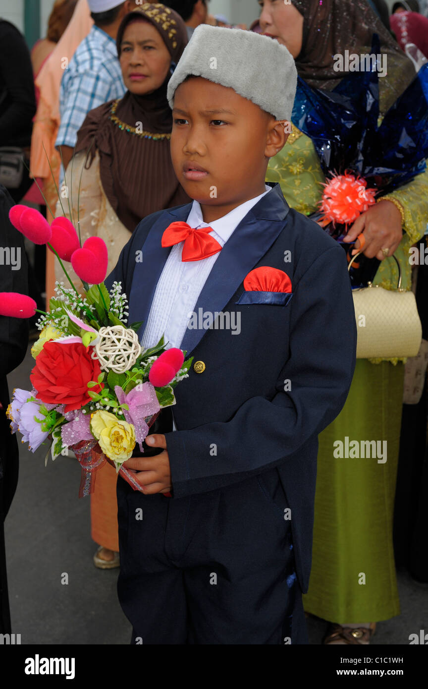 Garçon , page , mariage islamique de la communauté musulmane , Bangkok, Thaïlande Banque D'Images