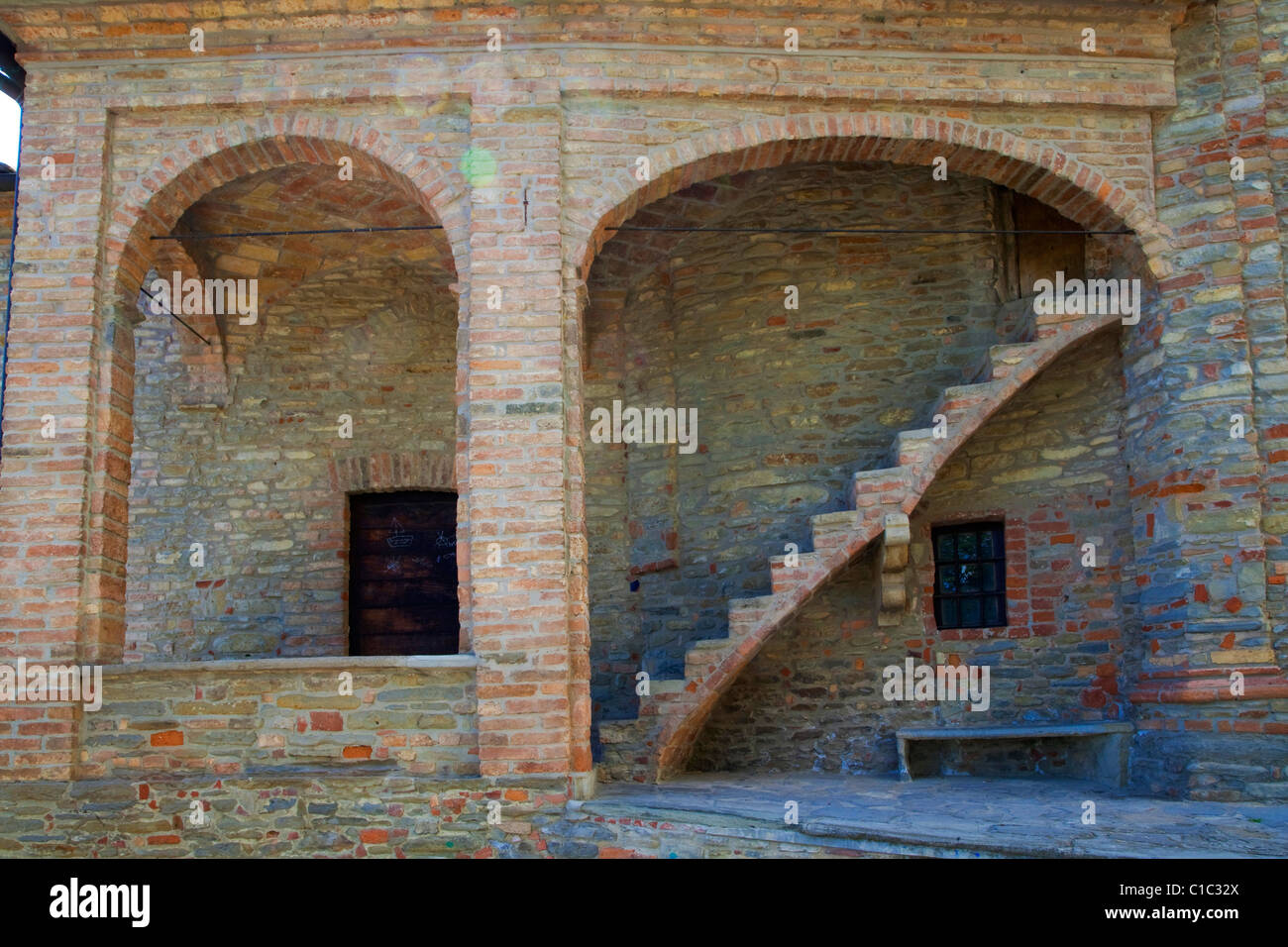 Des détails architecturaux de l'église baroque piémontais de San Rocco, Canelli, Asti, Piémont, Italie, Europe Banque D'Images