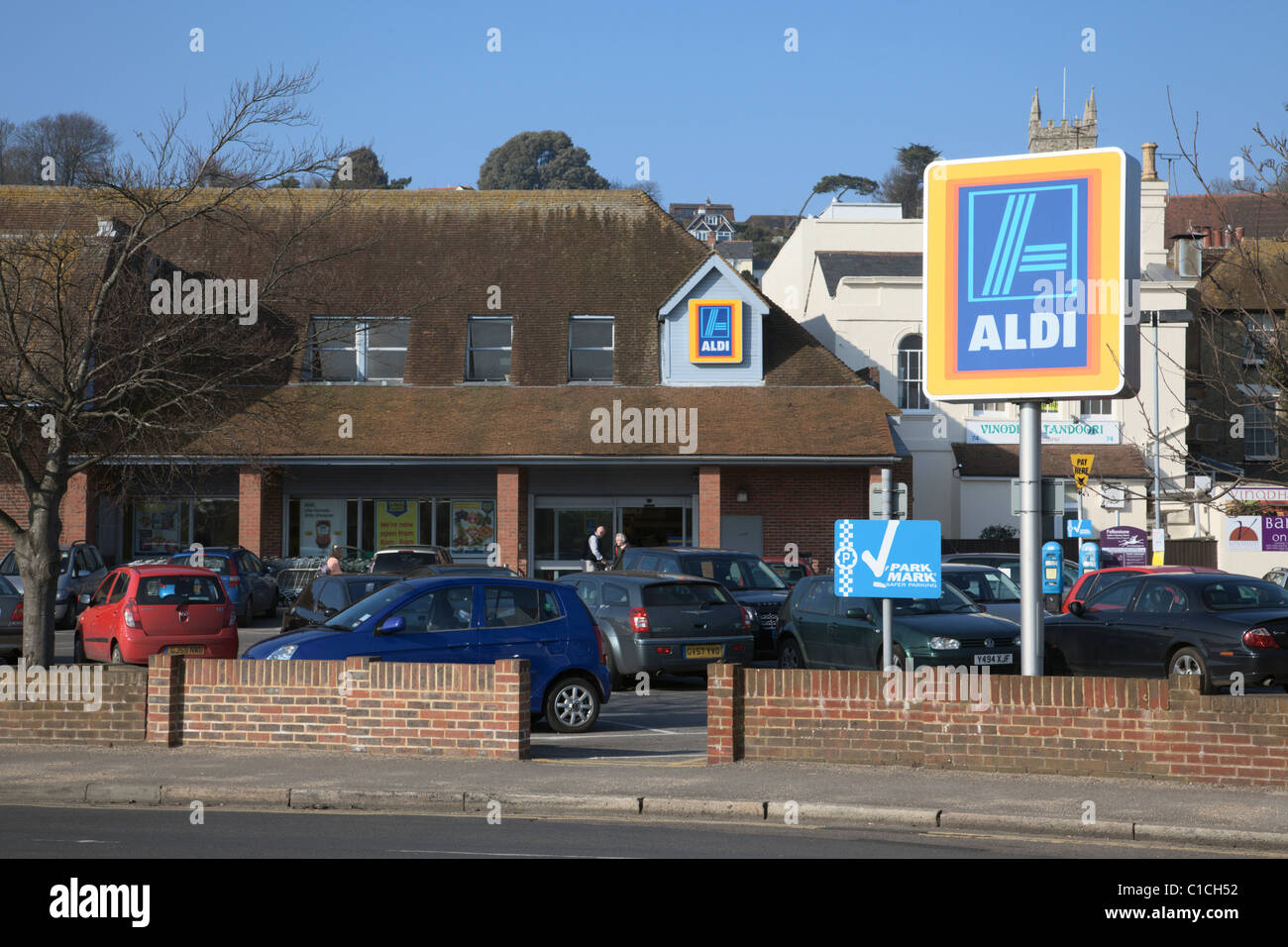 Supermarché Aldi Hythe Kent Banque D'Images