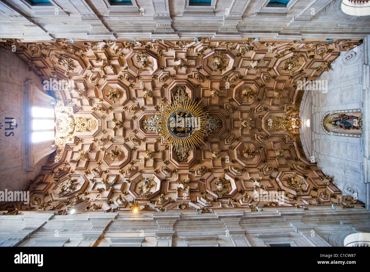 Plafond de la cathédrale de Salvador, Salvador, Brésil Banque D'Images
