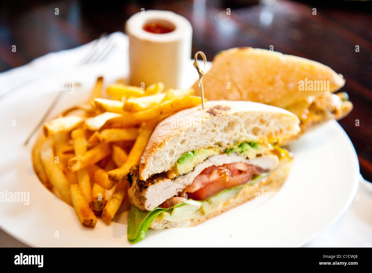 Sandwich au poulet grillé, J&G Steakhouse à l'hôtel W, Washington DC Banque D'Images