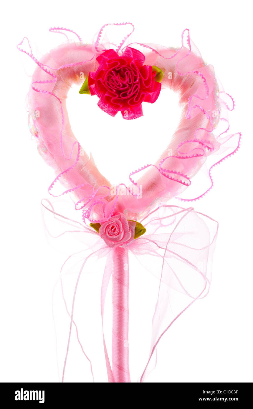 Pink Magic wand isolated on white Banque D'Images