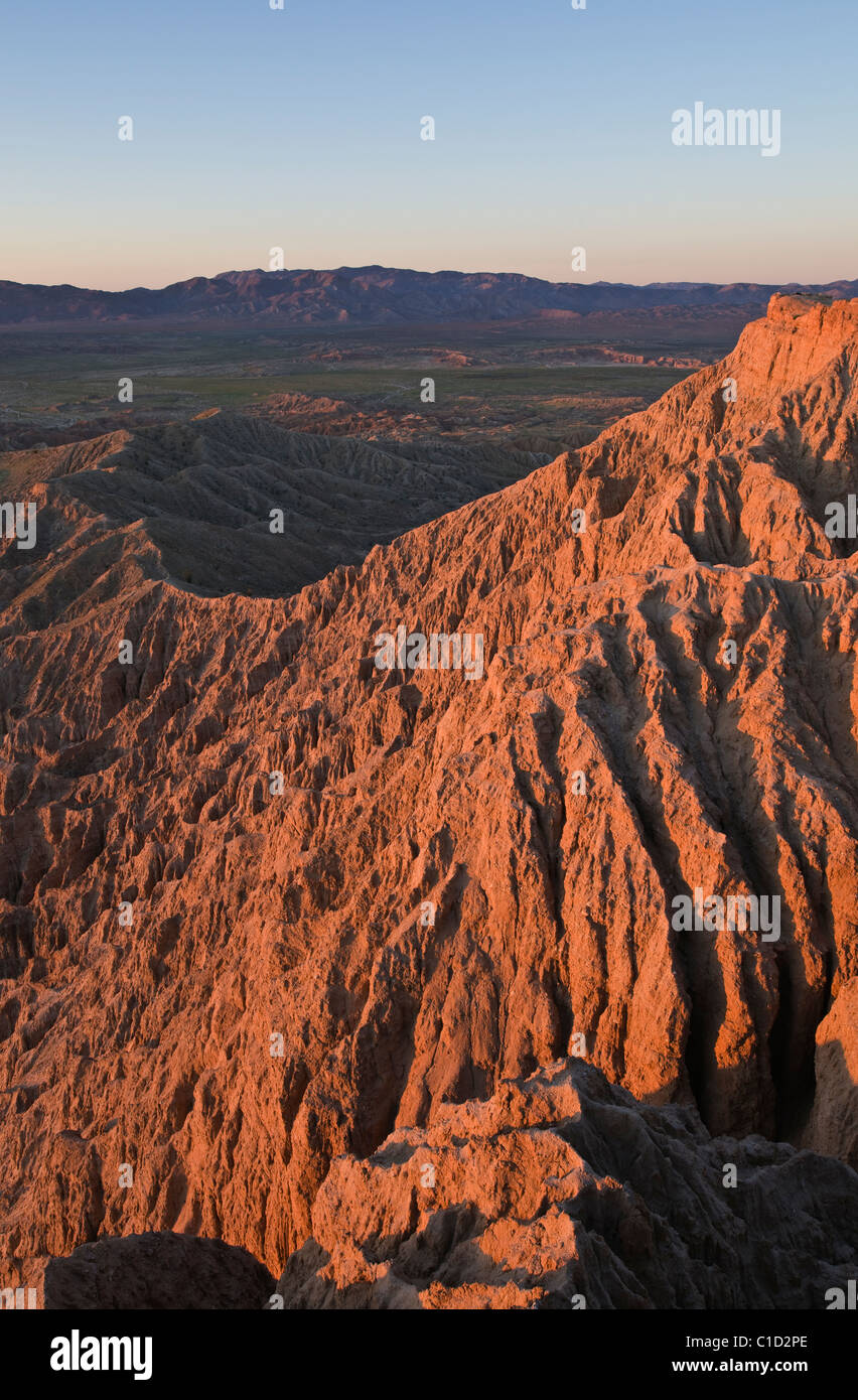 Du point de vue font dans badlands, Anza Borrego desert State Park, Californie Banque D'Images