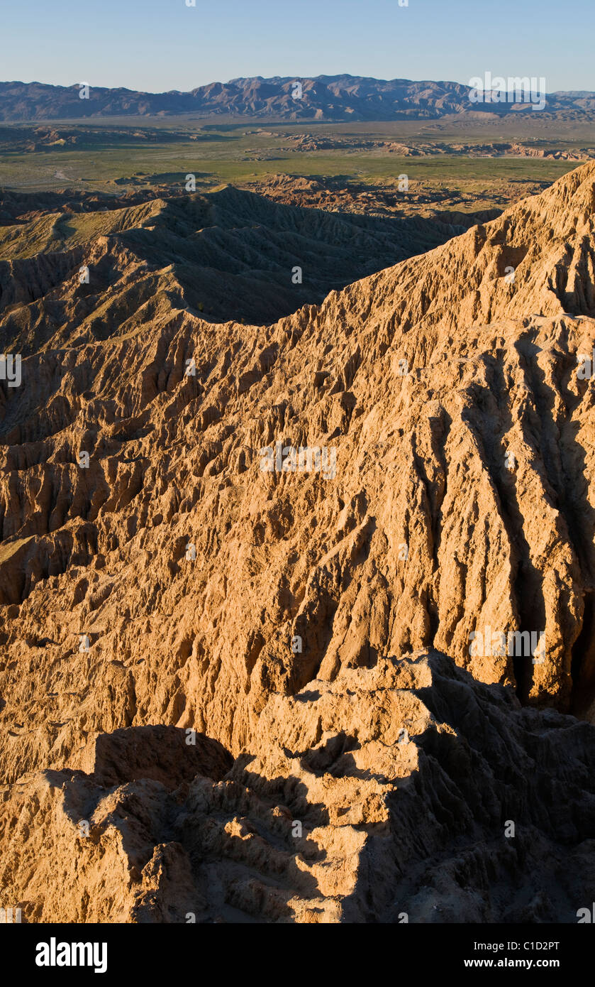 Du point de vue font dans badlands, Anza Borrego desert State Park, Californie Banque D'Images