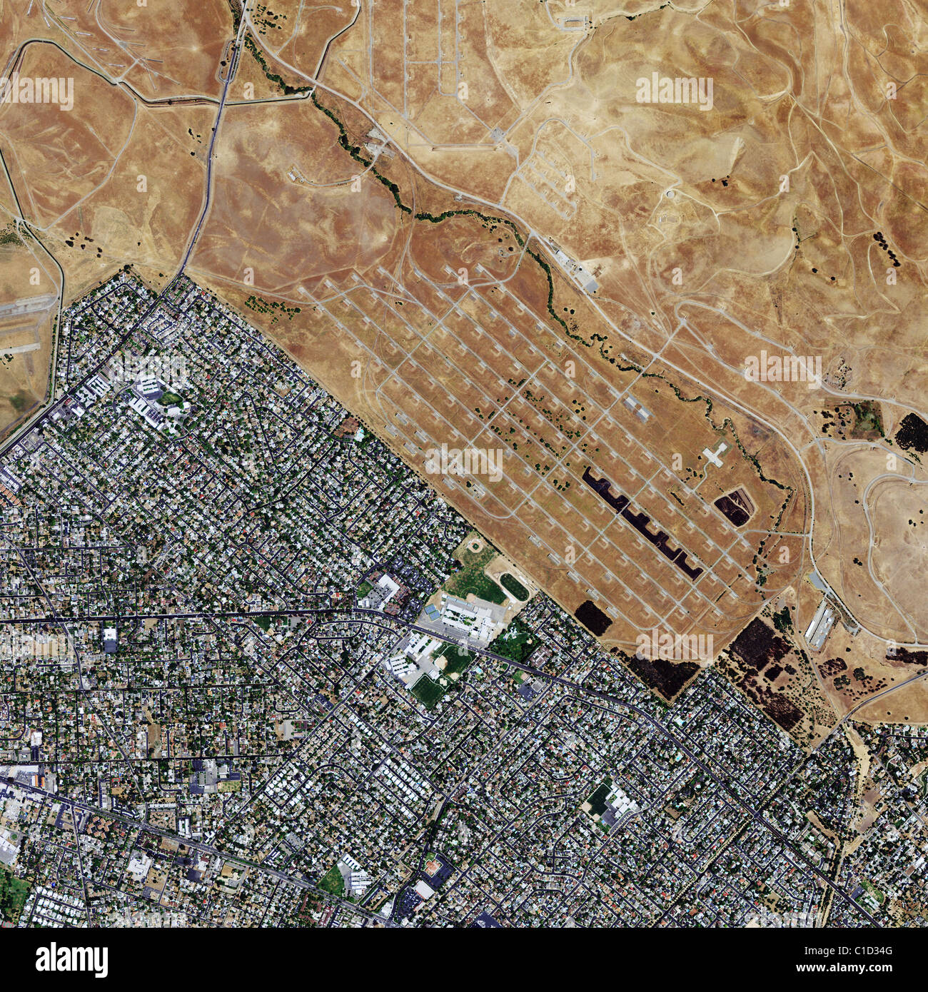 Carte aérienne voir au-dessus de Concord Naval Weapons Station comté de Contra Costa en Californie Banque D'Images