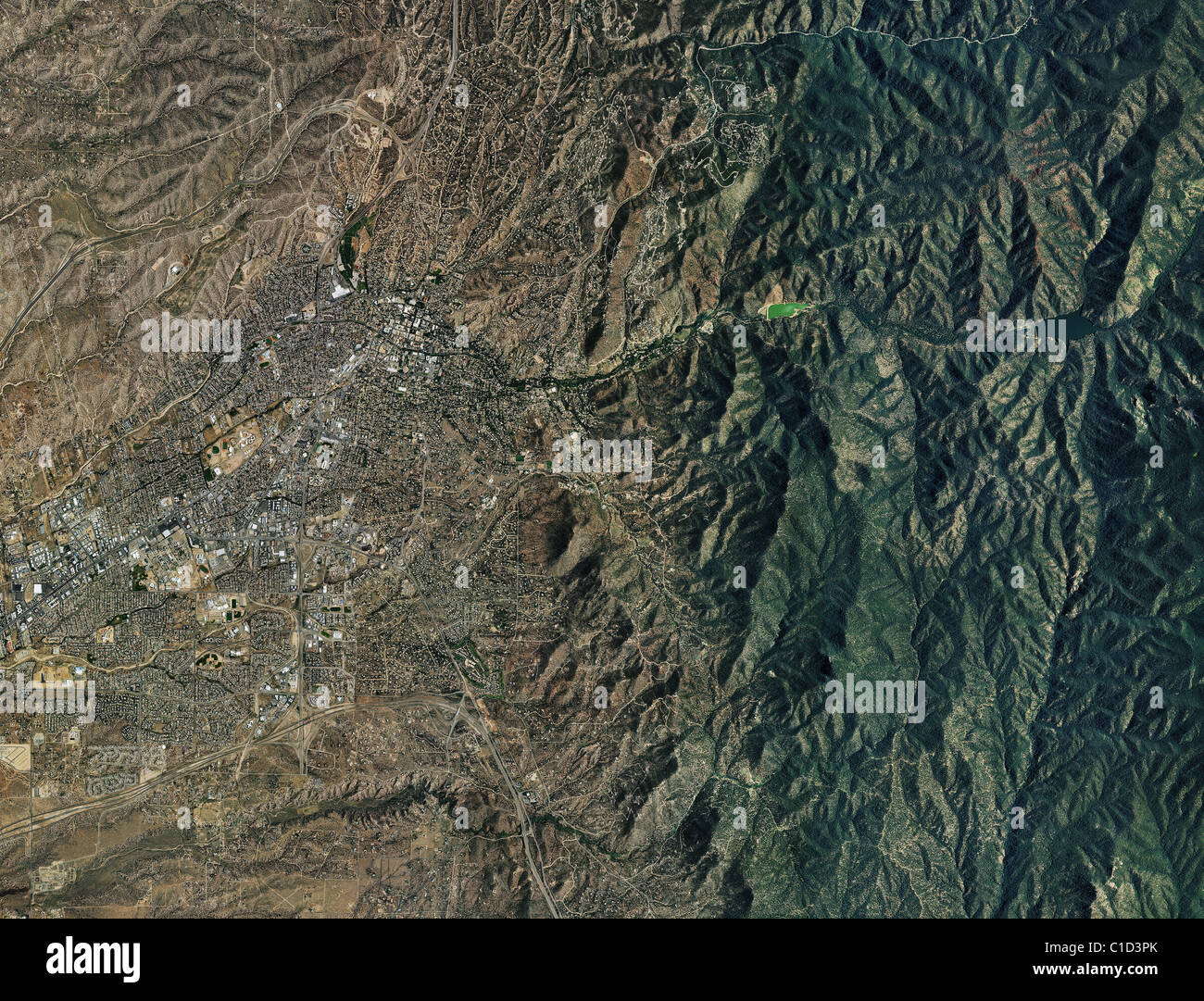 Carte aérienne vue au-dessus des montagnes Sangre de Cristo Santa Fe New Mexico Banque D'Images