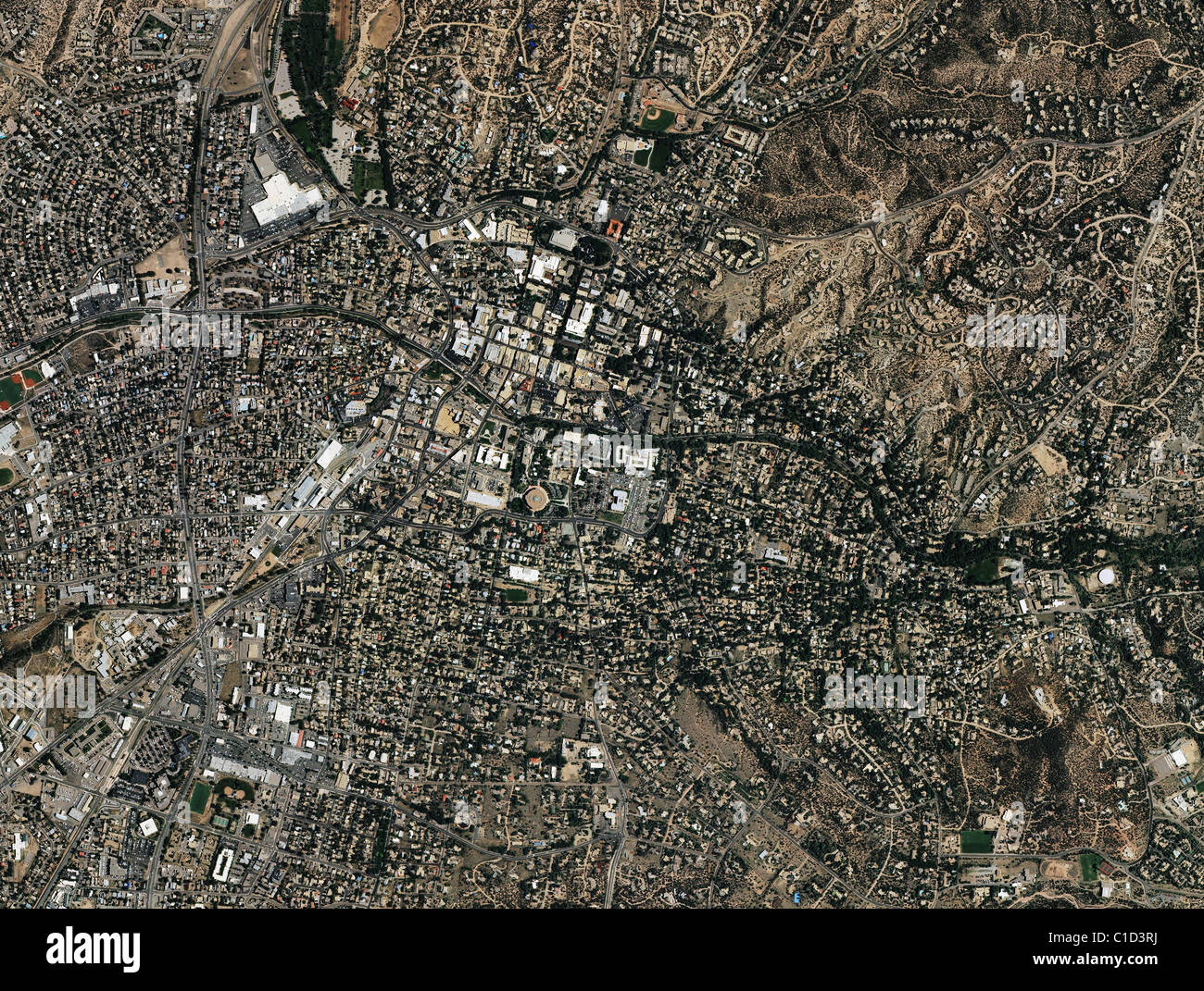 Carte aérienne voir au-dessus de Santa Fe New Mexico Banque D'Images