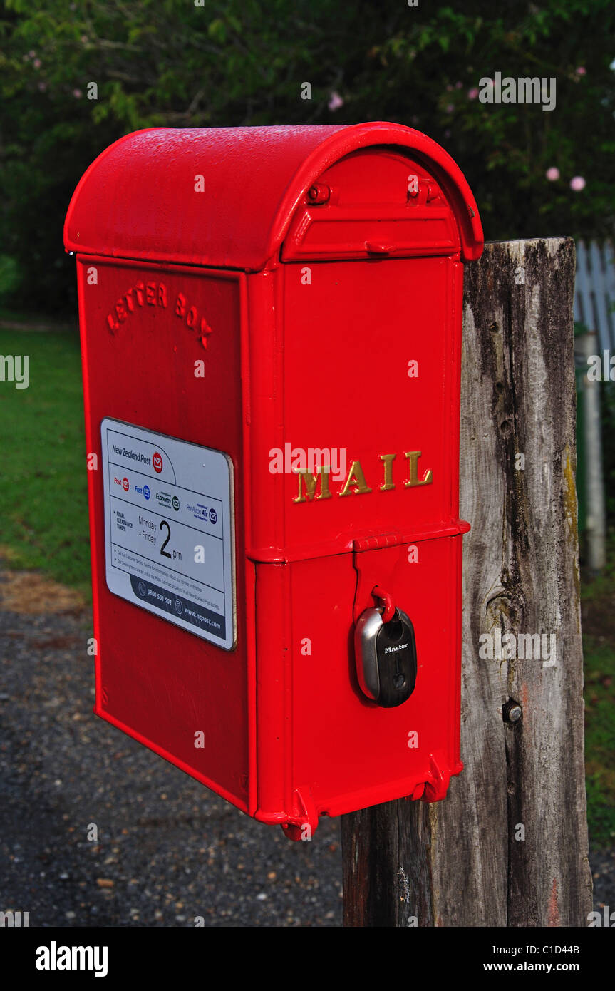 Old Post box par Stone Store, l'Kerikeri Mission Station, Kerikeri, Northland, North Island, New Zealand Banque D'Images