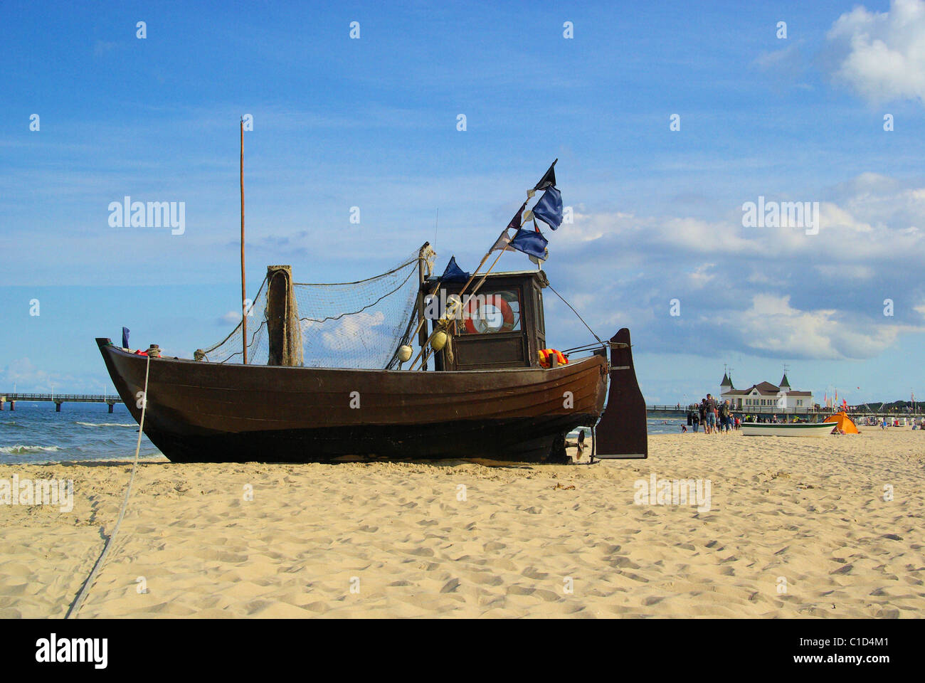 Fischkutter am Strand - pêche de la faucheuse sur la plage 30 Banque D'Images
