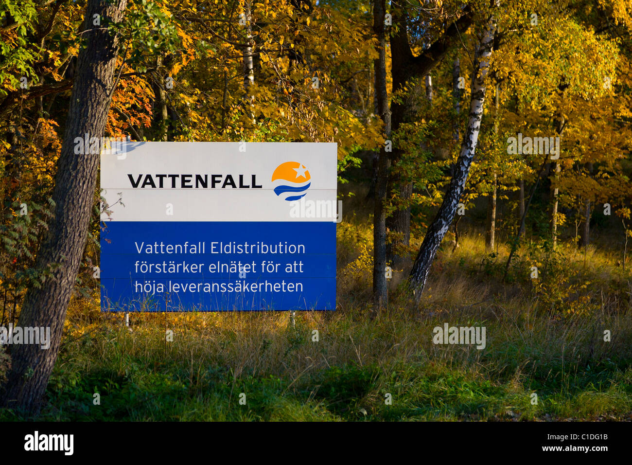 Vattenfall sign board Banque D'Images
