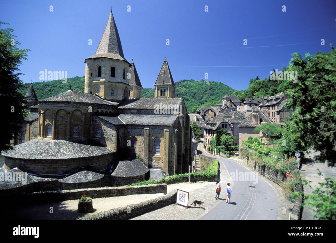 France Aveyron CONQUES village labellisé Les Plus Beaux Villages de France (Les Plus Beaux Villages de France) 11e siècle Banque D'Images