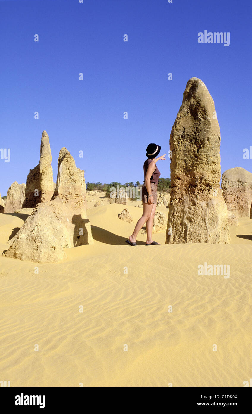 L'Australie, les pinnacles - le Parc National de Nambung, Australie occidentale Banque D'Images