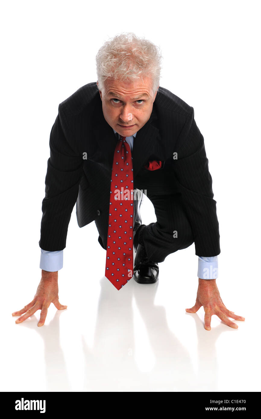 Ligne de départ de isolated over white background Banque D'Images