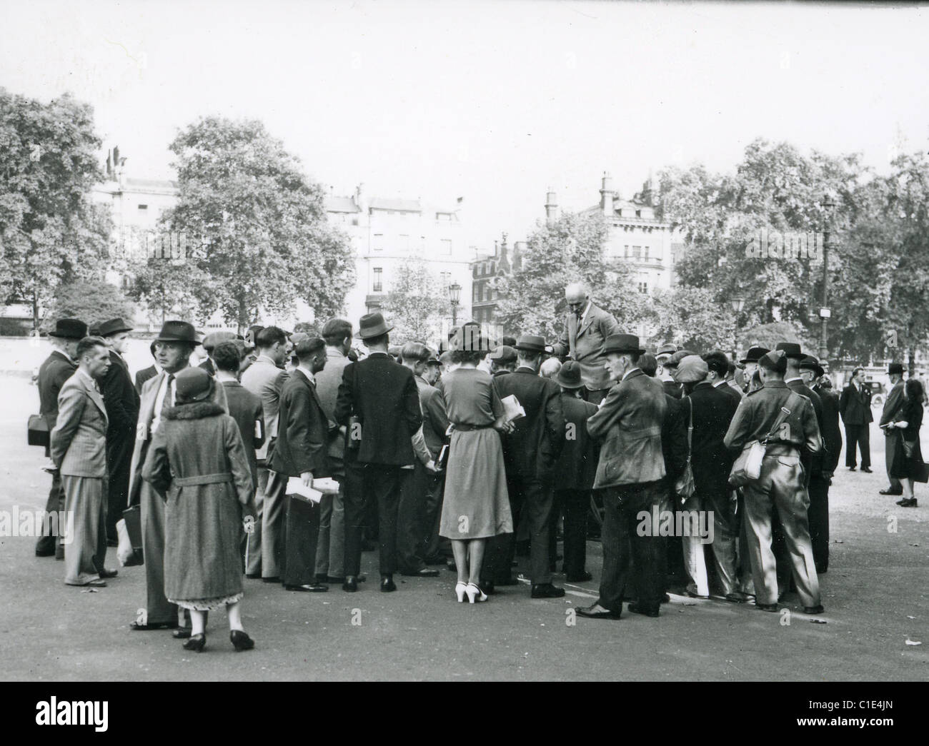 SPEAKERS CORNER, Hyde Park, London, septembre 1940 Banque D'Images