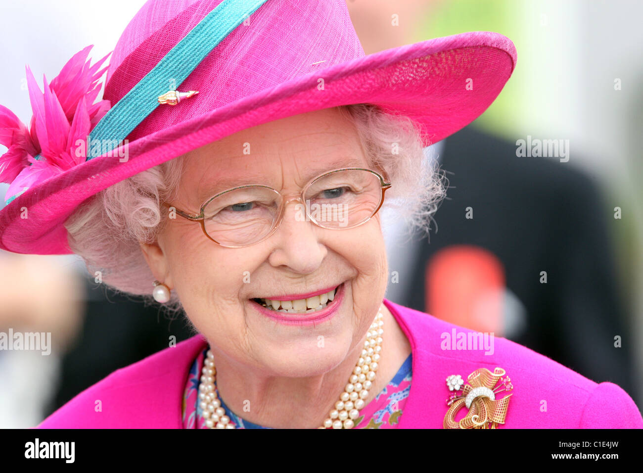 Portrait de la Reine Elisabeth II, Epsom, Royaume-Uni Banque D'Images