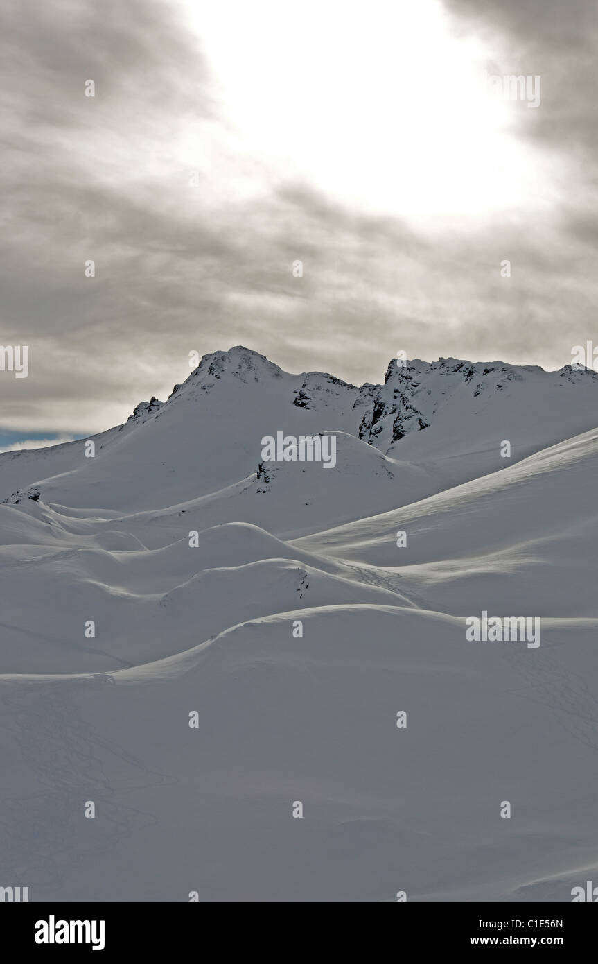 Beau paysage de montagne dans les Alpes Silvretta, Autriche. Banque D'Images