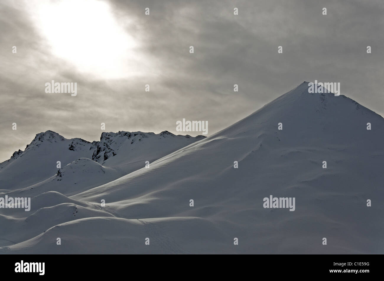 Beau paysage de montagne dans les Alpes Silvretta, Autriche. Banque D'Images