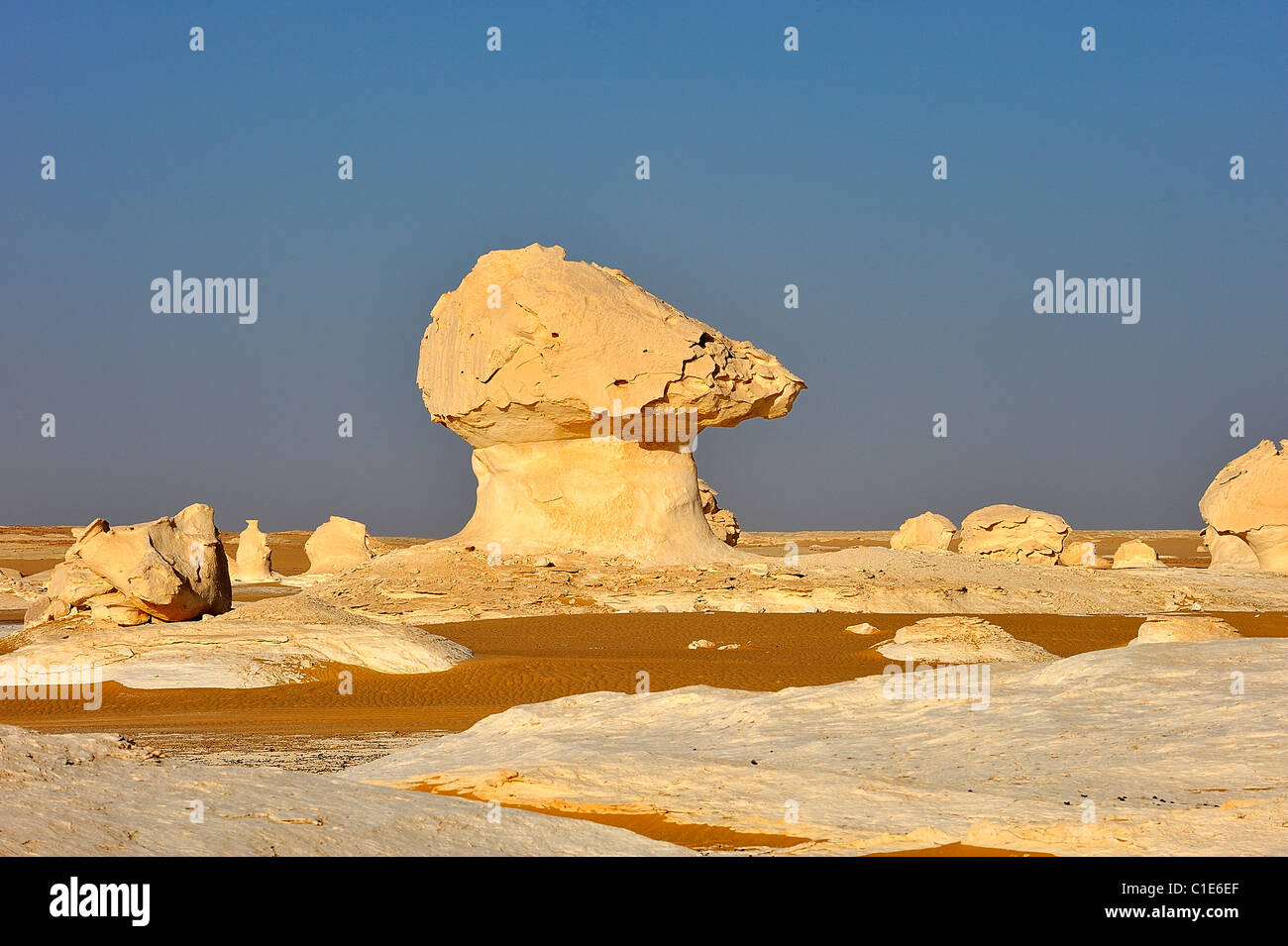 Roches calcaires et de formes dans le désert blanc, dans l'ouest de l'Égypte Banque D'Images