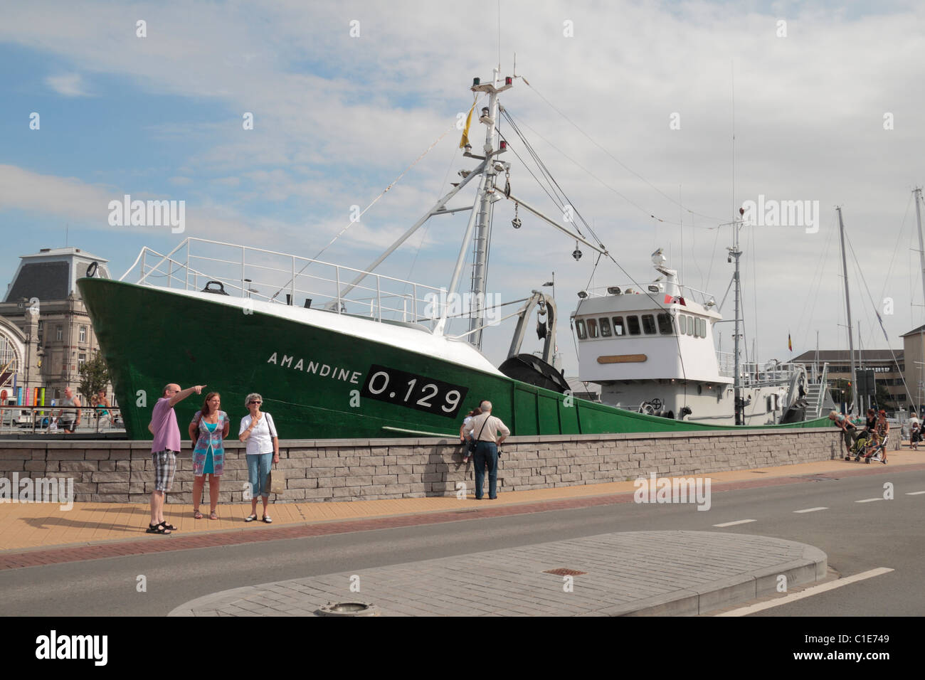L'Amandine, un bateau de pêche en haute mer transformé en musée, à Ostende, en Belgique. Août 2010 Banque D'Images